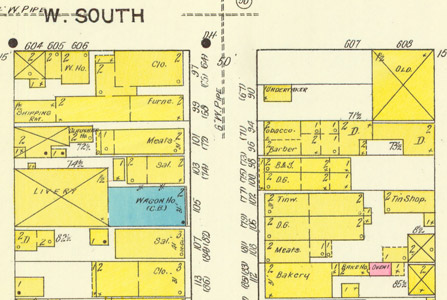 Detail from
                1912 Sanborn map