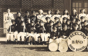 FHS band, left side of photo, 1941 or 1942