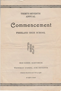 FHS class of 1938 Commencement program