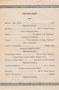 FHS class of 1936 Commencement program