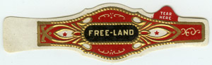 Cigar band, Bressler's Free-land Cigars