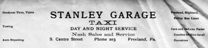 Stanley Garage letterhead, 1930