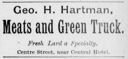 Geo. H. Hartman ad, 1901