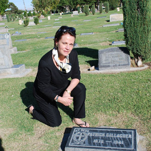 Joan Killian Gallagher at Patrick J. Gallagher's grave