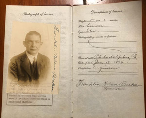 Franklin Nelson Becker's passport