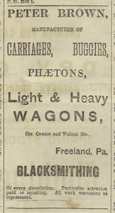 Ad for Peter Brown, Wagons
