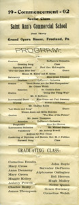St. Ann's 1902 Commencement program