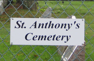 St. Anthony's Cemetery sign