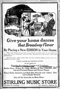 Stirling's Music Store, 1924 ad