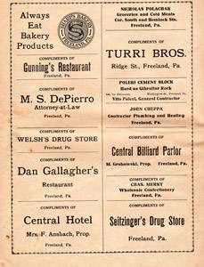 Freeland Police Dept. 1932 Annual Ball program booklet