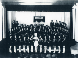 Freeland High School Band and Majorettes, 1952