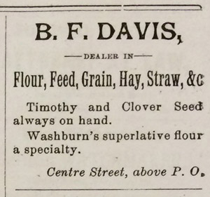 B. F. Davis feed store ad, 1894