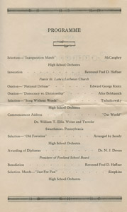 FHS 1940
                Commencement program