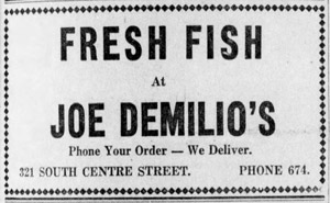 Joe Demilio ad, 1946