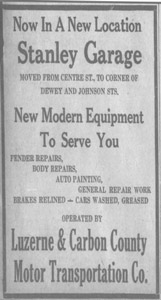 Stanley Garage, new location, 1931 ad