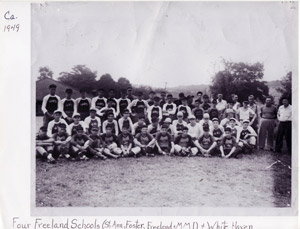 Four schools' young baseball teams ca. 1949