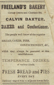 Baxter - Freeland's Bakery, 1882 ad