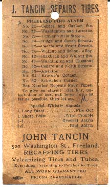 John Tancin's mailing label