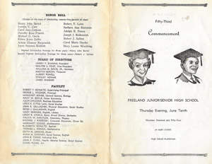 FHS Graduation program, 1954