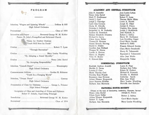 FHS Graduation program, 1954