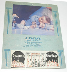 George Palya ad calendar, 1940