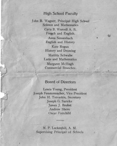 Freeland High School Commencement program, 1920