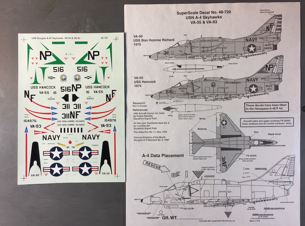 Superscale Decal 48-800 A-4B Skyhawk