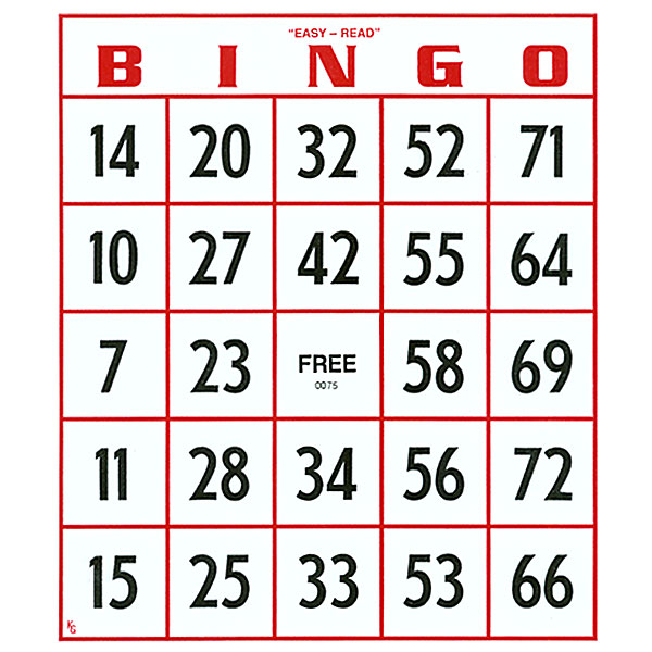 Bingo Numbers Chart