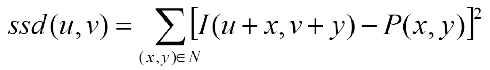 Photograph of Sum of Squared Differences formula