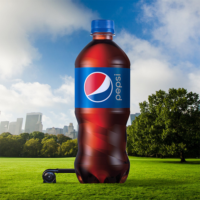 Coke can transferred into pepsi bottle