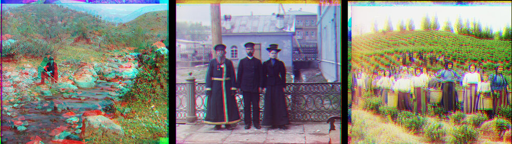 MISALIGNED SHIFTS:  Though the SSD method worked for the above image of the icon above, it did not always work well with the other images.  This perhaps was caused by higher contrast between the separate RGB images within the original plates which could have made alignment through pixel value comparison more challenging.  Another issue may have been the specified search area size being used.  In above images, a 70x70 pixel alignment search area was used.  Perhaps a smaller search area could have improved results.