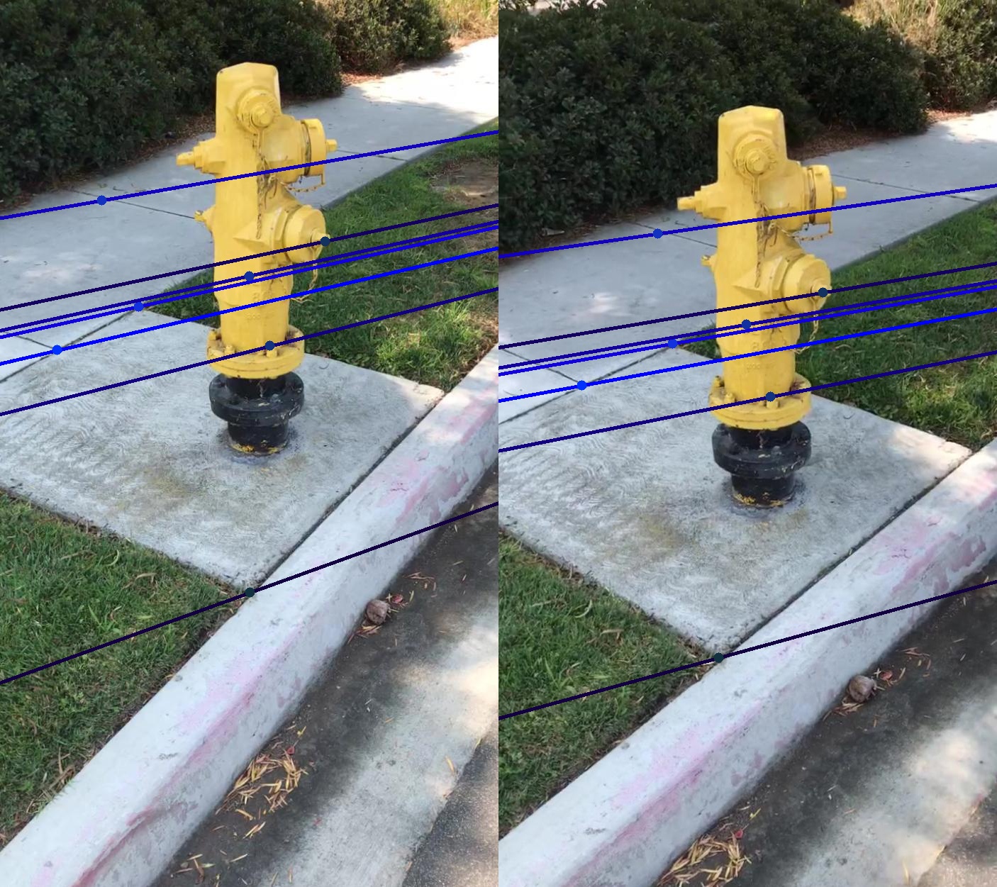 Epipolar Lines from Hydrant Image