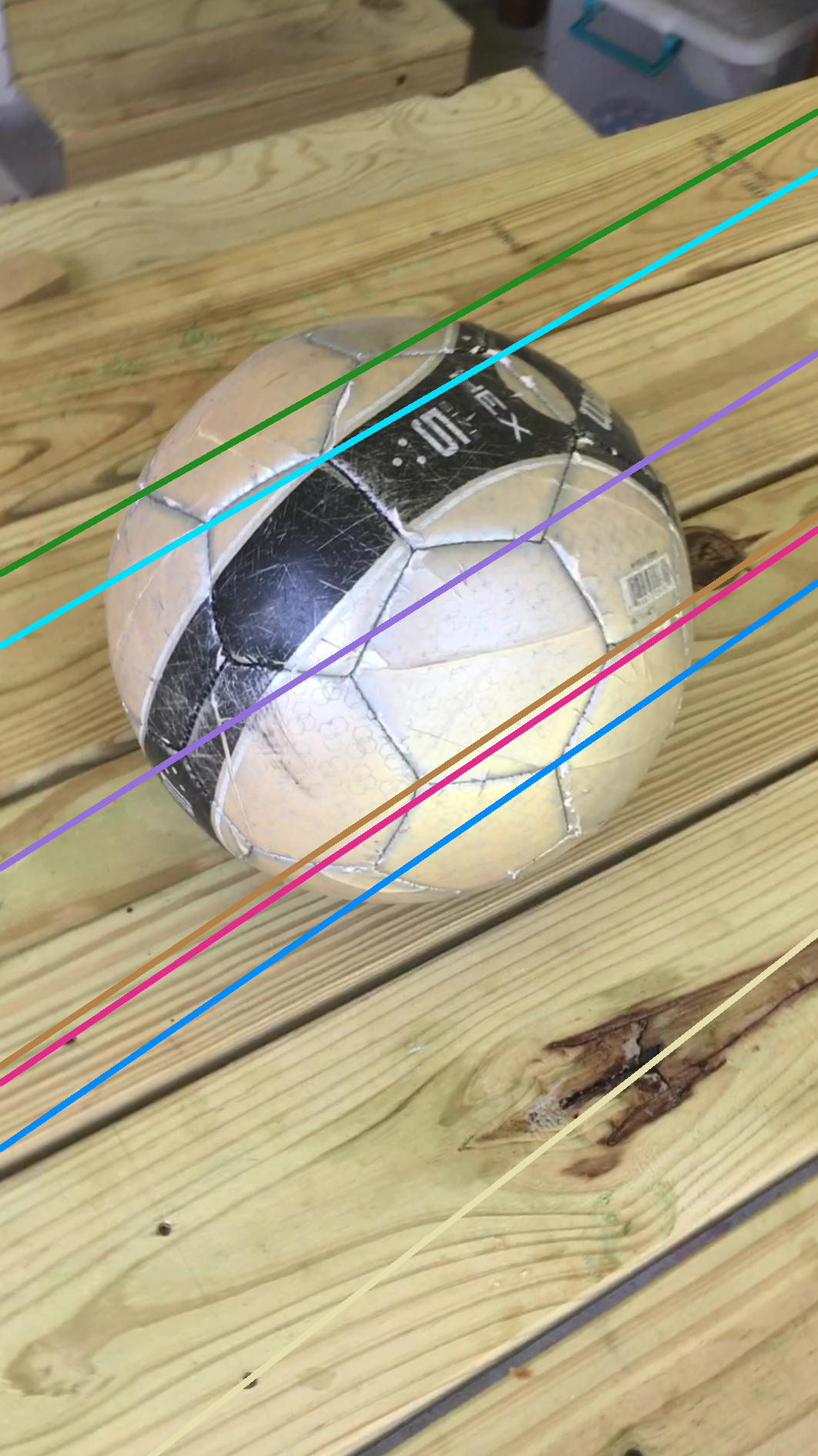 Viewpoint 2 - Ball Epipolar Lines
