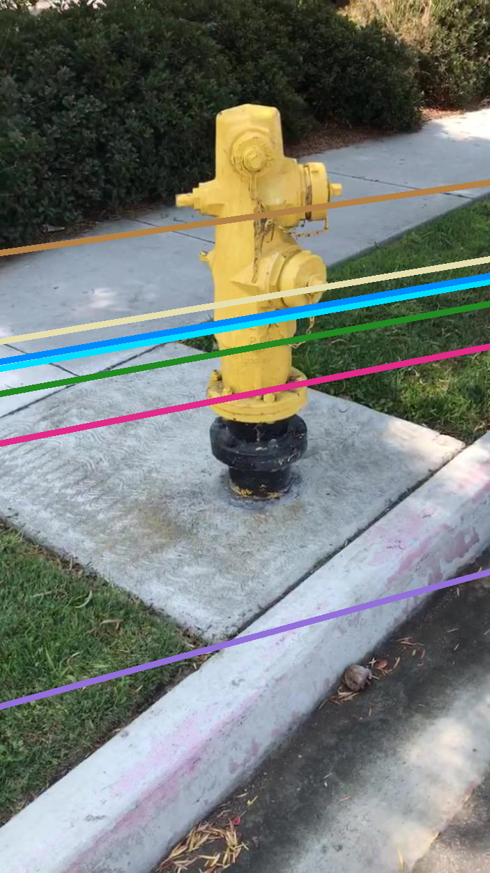 Viewpoint 2 - Hydrant Epipolar Lines