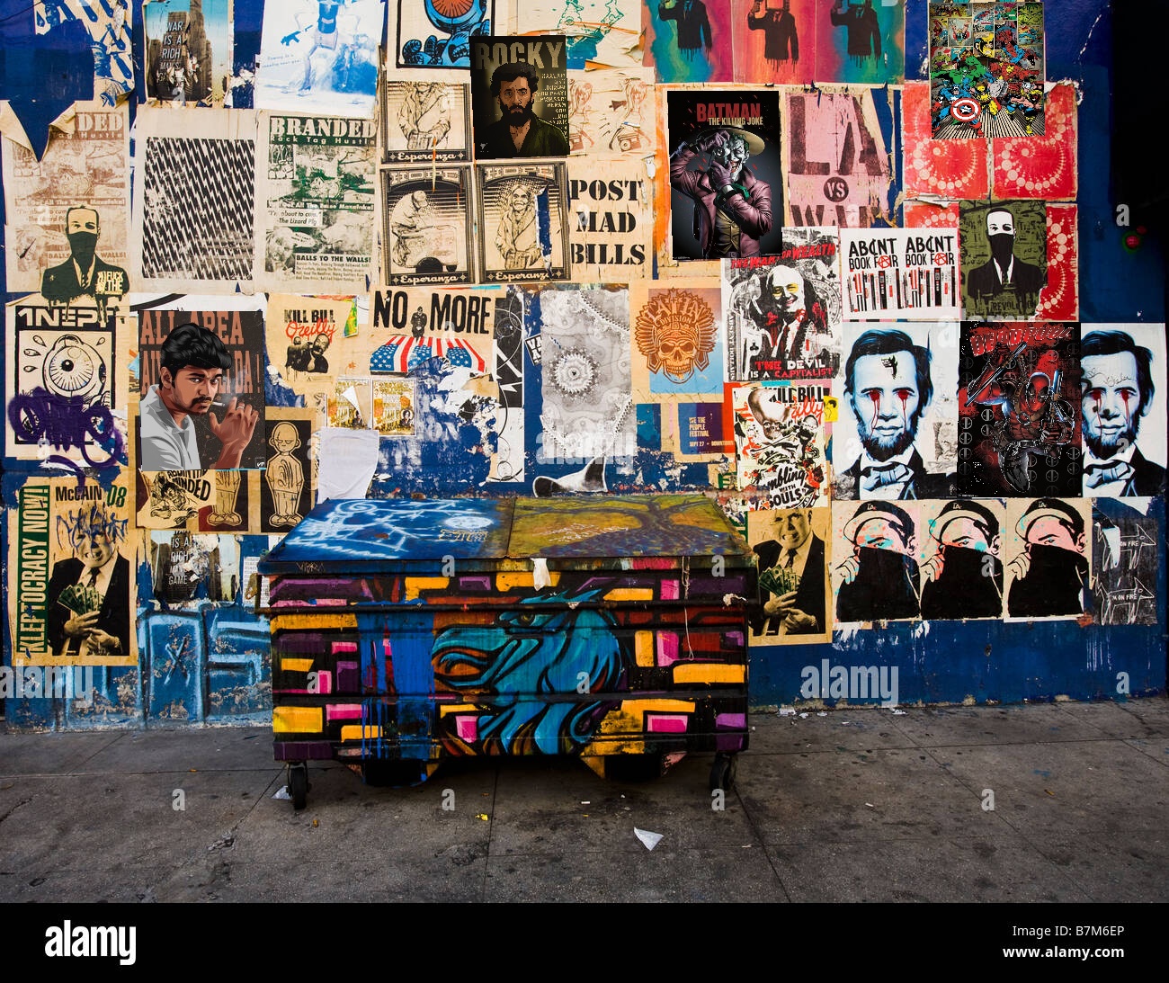 Multiple input images blended on a wall