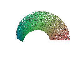 360* gif of half a Mobius strip shape