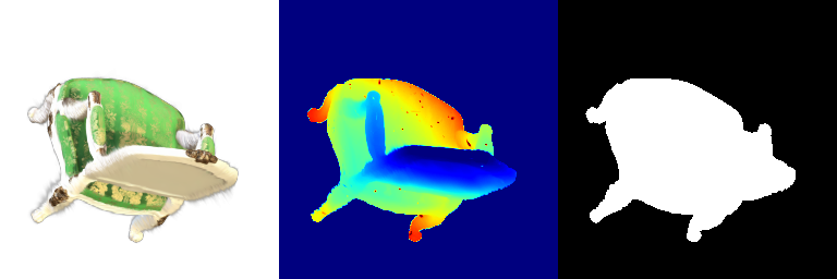 Chair with view dependent colors