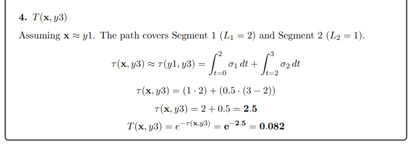 Transmittance Calculation