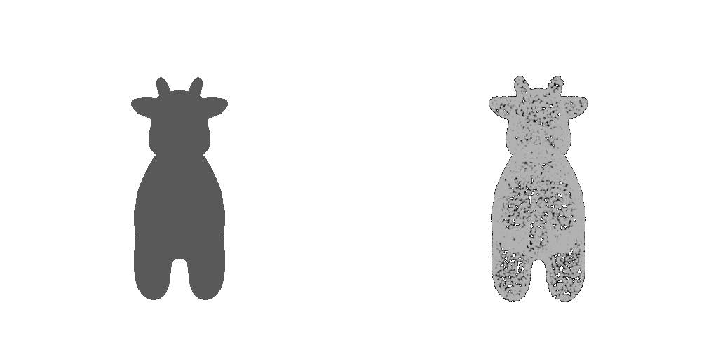 Original cow mesh with 10000 sampled points