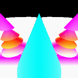 four pine trees