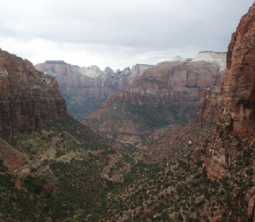 View of canyon in Zion National Park