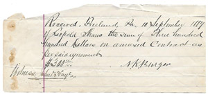 Burger contracting/construction receipts, 1887