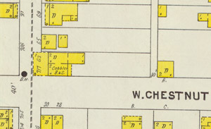 Henry Stunz shoe shop, 1905 Sanborn map