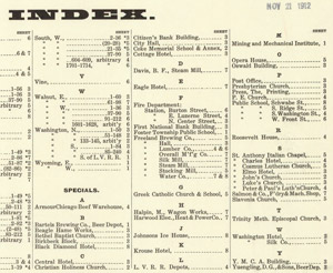 1912 Sanborn
                map index for Freeland