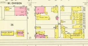 1912 map detail near depot