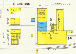City Lumber Yard, Griffith, 1923 map detail