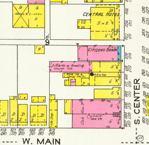 Fox bakery location, 1923