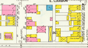 1923 map detail near depot