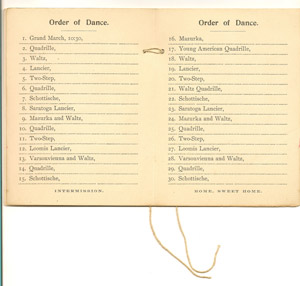 Yannes Opera House dance card 1901