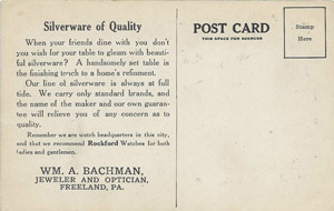 William A. Bachman, jeweler and optician, 1910 ad calendar